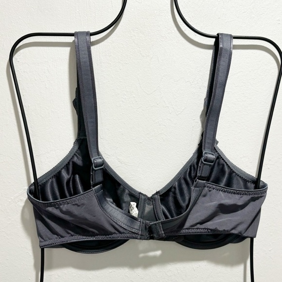 CHANTELLE Women’s Charcoal Gray NOTRE DAME Preformed Iron Cup Bra Underwire 32D - Picture 3 of 7